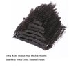 Afro Kinky Curly Clip in Human Remy Hair Extensions Brazilian Curly Clips Hair Extensions 4B 4C 8A Virgin Thick Natural Black Color Clip on For Black Women 10-22 inch (10 inch, AC #1B)