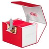 Ultimate Guard Sidewinder Synergy 100+, Deck Box for 100 Double-Sleeved TCG Cards, Red/White, Magnetic Closure & Microfiber Inner Lining