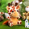 Sumind 12 Pieces Mini Stuffed Forest Animals Jungle Animal Plush Toys 4.8 Inch Cute Plush Elephant Lion Giraffe Tiger Plush for Animal Themed Parties Achievement Award(Sitting)