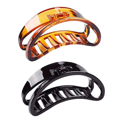 2PCS Crystal Plastic Hair Claw Hair Clamp Hair Jaw Clips Banana Clips Indoor Outdoor Hair Grip Hairpin for Women (A#)
