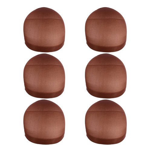 YANTAISIYU 6 pieces Wig Caps Dark Brown Wig Cap for Lace Front Wig Stocking Nylon Wig Cap for Women Mesh Wig Cap (Dark Brown)