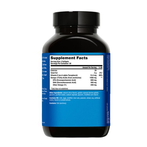 HUM OMG! Omega The Great - Triple Omega 3 Fish Oil Supplement with DHA, EHA & Vitamin E to Support Bright & Even Skin Tone - Gluten Free & Non-GMO (60 Softgels)