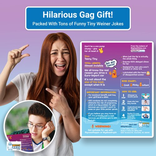 Hilarious Extra Small-Condoms Gag Gift by Witty Yeti. 2 Pack Funny Christmas-Stocking Stuffer or White Elephant Idea. Prank Friends and Family with This Goofy Novelty Practical Joke for Men or-Women.