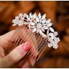 Foyte Crystal Wedding Hair Comb Pearl Rhinestone Hair Accessories Gold Bridal Headpiece for Women