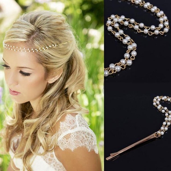 fxmimior Head Chains For Women Beads Headbands Crossover Headpiece Jewelry Hair Band Tassels