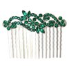 Faship Green Crystal Floral Hair Comb