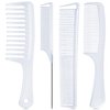 SALONSILK Combs for Women and Men, 4PCS Translucent Professional Comb Set, Wide Tooth Combs Rat Tail Fine Tooth Hair Comb for All Hair Types