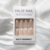 French Tip Press on Nails Medium, Almond Shape Fake Nails White Nail Tip Full Cover False Nails Glossy Acrylic Fake Nails French Press on Nails Nude Glue on Nails Medium Stick on Nails for Women Girls