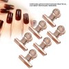 12 pieces C Curve Nail Extension Clips Nail Pinching Clips, Chip Clips Bag Clips Food Clips, Plastic Bulldog Clips Multi-function Nail Art Accessories for Shops, Office and Home Kitchen(Rose Gold)
