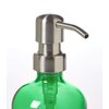 Executive Style Green Glass Soap Dispenser with Stainless Steel Pump and Non Slip Coaster/Countertop Protector - Green 16oz Glass Bottle Lotion Bottle by Industrial Rewind