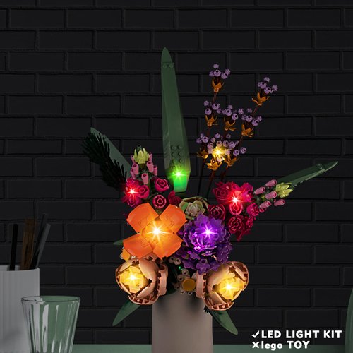 VONADO LED Light Kit Compatible with Lego Flower Bouquet 10280 Compatible with Adults, Artificial Flowers Lighting Compatible with Lego 10280 Botanical (NO Model)