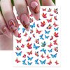 IDDFEVE 12 Sheets Butterflies Nail Art Stickers, Self-Adhesive 3D Butterflies Wings Nail Decals, Variety Color Glitter Design Nail Decorations