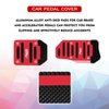 pvotawp 3PCS Car Non-Slip Aluminum Alloy Pedal Pads, Anti-Rubbing Auto Manual Transmission Brake Pad Cover, Gearbox Gas Car Clutch Foot Pedal Kits Universal Replacement Accessories (Red)