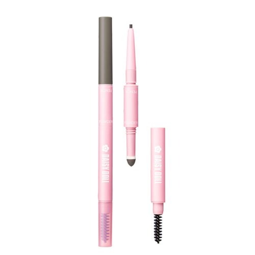Daisy Doll by Mary Quant Japanese 3-in-1 Eyebrow Liner Kit (Pencil, Powder & Brush) for Long-wearing Brow Powder and Bursh for Smuge-free Eye Makeup, BR04 Ash Brown 0.02 fl oz