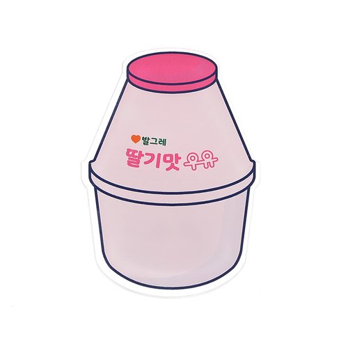 ONLYOU GRIPTOK Phone Grip Holder Hand Korea Simple Cute Stylish Smartphone Stand Design Uyu Milk Hangule Unique Matching Funny Strawberry