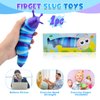 Cevioce Sensory Slug Fidget Toys,Fidget Slug Toys for Adults & Kids Party Favors,1 PC Cute Autism Sensory Toys for Autistic Children,Toddler Toys Age 1+,Travel Toys for 1+ Year Old（Blue）