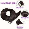Tape in Hair Extensions Human Hair, 20pcs 14 Inch 40g Remy Tape in Hair Extensions, Dark Brown Silky Straight Natural Hair Extensions Tape in Human Hair