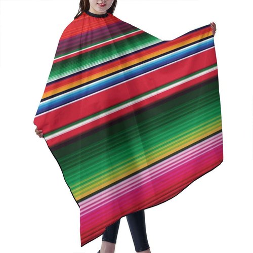 Barber Cape Colorful Mexican Stripes Salon Haircut Apron,Premium Professional Hair Cutting Cape,Stylist Salon Supplies,Durable Hairdressing Cape for Men Women