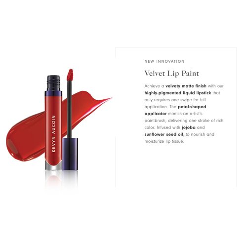 Kevyn Aucoin Velvet Lip Paint, Stunning color: All-day matte lip color coverage. Smudge proof, ultra-pigmented, quick dry makeup, weightless formula