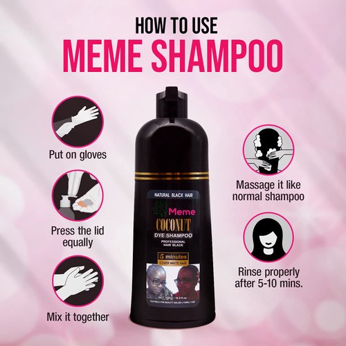 Meme - 16.9 Fl. Oz Coconut Oil Infused Shampoo - Vibrant, Fade-Resistant Color, Gentle on Scalp, Plant-Based Formula with Vegetable Oils, Ultimate Hair Protection for Men and Women
