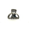Small round dark silver metal blue crystal gray pearl hair claw clip