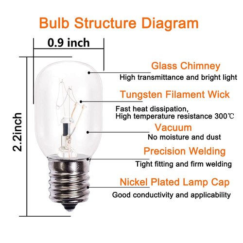 8206232A Microwave Oven Light Bulbs,6 Pack 40w 125v E17 Under Hood Microwave Oven Light Replacement Parts,Exact Fit for Whirlpool Maytag Microwaves - Lava Lamp Salt Bulbs