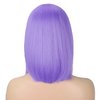 AISI BEAUTY Purple Wig with Bangs Short Straight Bob Wigs for Women 12 Inch Synthetic Colorful Cosplay Party Wig