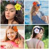 Vodolo Hawaiian Flower Hair Clips for Women,4Pcs 3.5 Inch Artificial Flower Clips,Plumeria Hibiscus Hairclip for Beach Party,Cute Summers Tropical Flower Bow Hair Accessories for Girls Holiday Gifts
