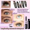 2 Pack Fiber Lash Mascara,Lengthening Thick Waterproof Black Mascara,Long Lasting Smudge-proof Clear Tube Mascara,All Day Exquisitely Full
