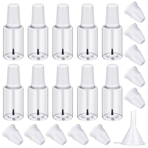 Irenare 10 Pcs Refillable Empty Nail Polish Bottles with Brush Mixing Marble Conservation Insert ...