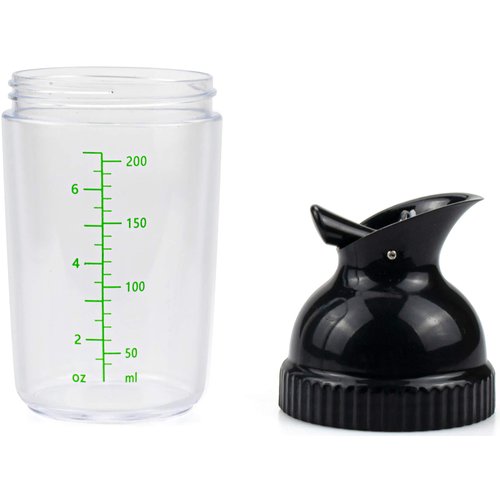 Nicunom 3 Pack Salad Dressing Shaker, 7 Oz Good Grips Dressing Mixer Shaker Bottles, Black & White & Green