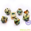 Bescon Magical Stone Dice Set Series, 7pcs Polyhedral RPG Dice Set Gold Ore, Polybag Packing