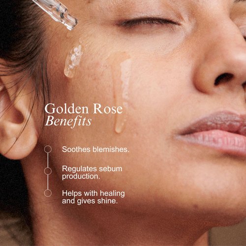 Bevanni Golden ROSE Serum + CollaGEMS - Pure Rose Essential Oil with Colloidal Gold, Hyaluronic Acid & Vitamin C & Collagen Balls - Daily Face Routine for Anti-aging, Firming, Restore & Brighten Skin