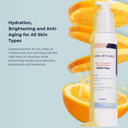 Alana Mitchell Daily Vitamin C Serum for Face – Hydrating Face Moisturizer for Women & Men – Anti Aging Face Serum w/Natural Ingredients – Facial Skin Care Products for All Skin Types (2 oz)