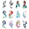 Zotemo 12 Pack Mermaid Temporary Tattoos, Waterproof Body Art Stickers for Women Kids Girls and Models