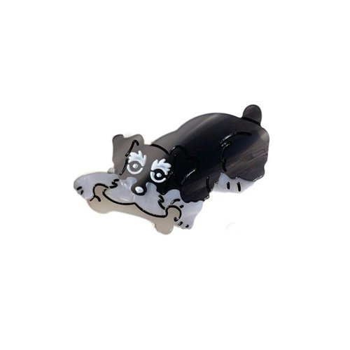 1Pc Black Dog Hair Claw Clip,Acetate Chew Bone Schnauzer Dog Hair Claw,Women Animals Hair Clips,Duckbill Clips,Hair Pins Hairgrips Hair Clips(duckbill clip)