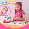 Flooyes Unicorn Friendship Bracelet Making Kit Girls Toys, Ages 4 5 6 7 8 Year Old Girls Birthday Gifts Ideas,Double Storage DIY Jewelry String Maker Supplies,Arts and Crafts for Kids Ages 4-6 6-8 5-7