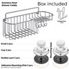 HASKO accessories - Powerful Vacuum Suction Cup Shower Caddy Basket for Shampoo - Combo Organizer Basket with Soap Holder and Hooks - Stainless Steel Holder for Bathroom Storage (Chrome)