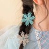 8 PCS Princess Snowflake Hair Clips Blue White Pink Christmas Hair Accessories for Girls Xmas Bow Holiday Claw Clips Silvery Glitter Snowflake Hairpins for Women Christmas Party Gifts Decorations