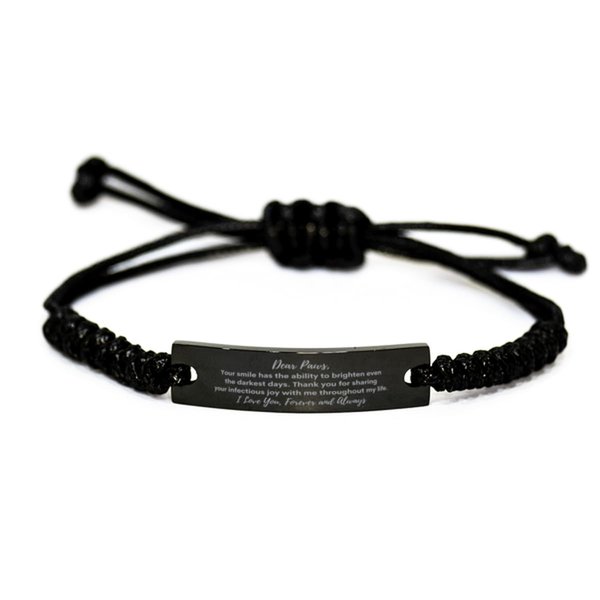 Dear Paws, Thank You for Sharing Your Infectious Joy Rope Bracelet, for Paws, Valentines Birthday Gifts for Paws, Mother's Day, Father's Day for Paws