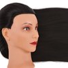 Headlima Cosmetology Mannequin Head Manikin Training Head 26-28'' Synthetic Fiber Hair Styling Practice Doll Head Hairdresser with Clamp Stand (Black)