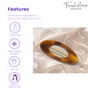 French Amie Oval Small 2 1/4” Celluloid Acetate Side Slide In Strong Hold Hair Clip Barrettes with Tige Boule Clasp for Girls and Women, Made in France (Tortoise Shell)