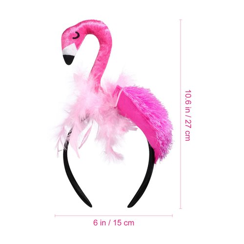 CLISPEED Flamingo Headband Decorative Pink Flamingo Hair Band Ladies Headdress Cosplay Photography Prop Hawaii Carnival Party Hair Accessory