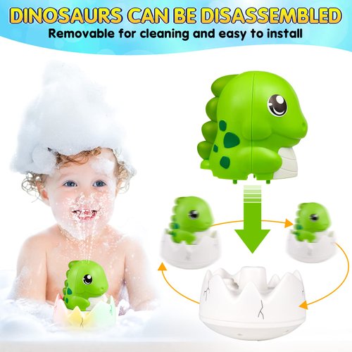 Gigilli Baby Bath Toys, Valentines Gifts Dinosaur Baby Toys, Light Up Bath Toys Sprinkler, Bathtub Toys for Kids Ages 1-3 Toddlers Baby 6-12 12-18 Months, Valentines Baby Birthday 1 2 3 Gifts