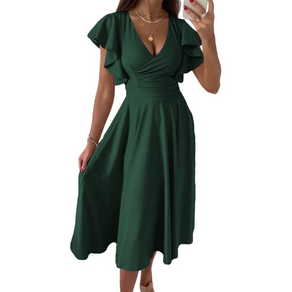 Dokotoo Formal Dresses for Women Maternity Dress Teacher Dresses That Hide Belly Fat Green M