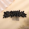 Rumtock Black Rhinestones Hair Comb for Women Girls Wedding Bridal Hair Piece Handmade Jewelry Banquet Prom (Black)