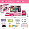 HYES Kids Cash Register Toy Playset with Real Calculator, Toddler Pretend Play Store incl Scanner/Credit Card/Play Money/Conveyor/Food Toys, Learning Toys Gifts for Girls Ages 4-8 8-12, Pink