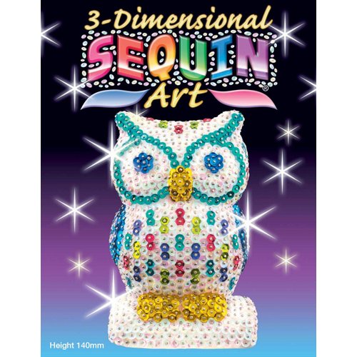 Sequin Art 3D, Owl, Sparkling Arts and Crafts 3D Art Kit; Creative Crafts for Adults and Kids