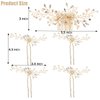ULTIMUTE Hair Comb and 4 Pins Bridal Hair Accessories, Pearl Crystal Rhinestone Wedding Hair Comb and Hair Pins for Brides Bridesmaids Women Girls (Gold, 5 Pieces)