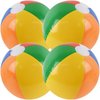 Redvigh Inflatable Beach Ball 4PCS, 16 Inch Rainbow Beach Balls Bulk for Swimming Pool Beach Game Hawaiian Tropical Theme Party Decorations Favors Supplies